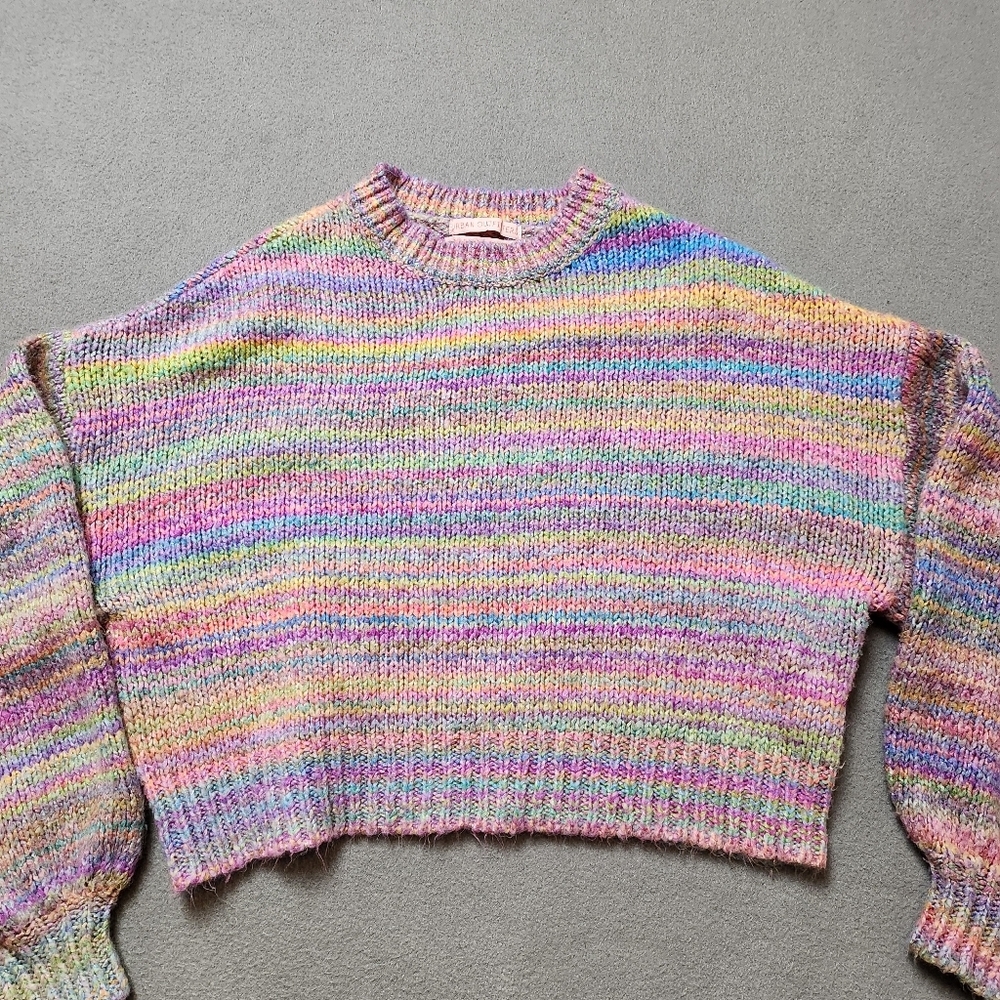 URBAN OUTFITTERS Agatha balloon sleeve rainbow sweater - Picture 10 of 15